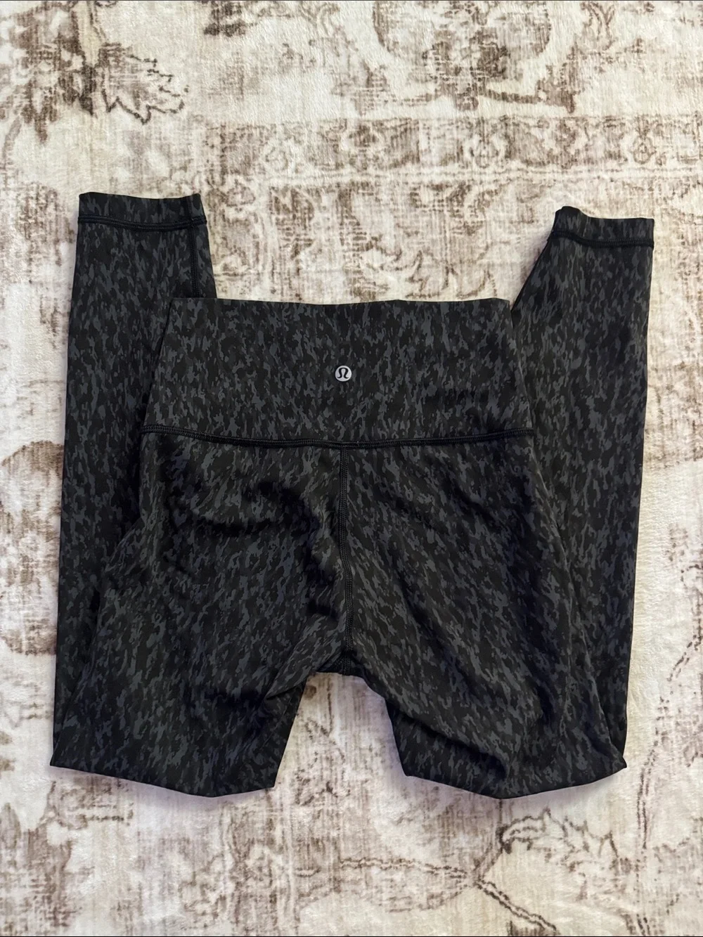 lululemon athletica Girls' Black Subtle Pattern High-Waist Leggings